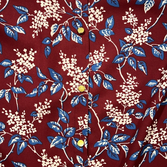 Madewell EUC Floral Dress Button-Back Lined Long Sleeve V-Neck Women's Small S - Picture 8 of 12